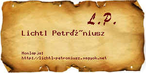Lichtl Petróniusz névjegykártya